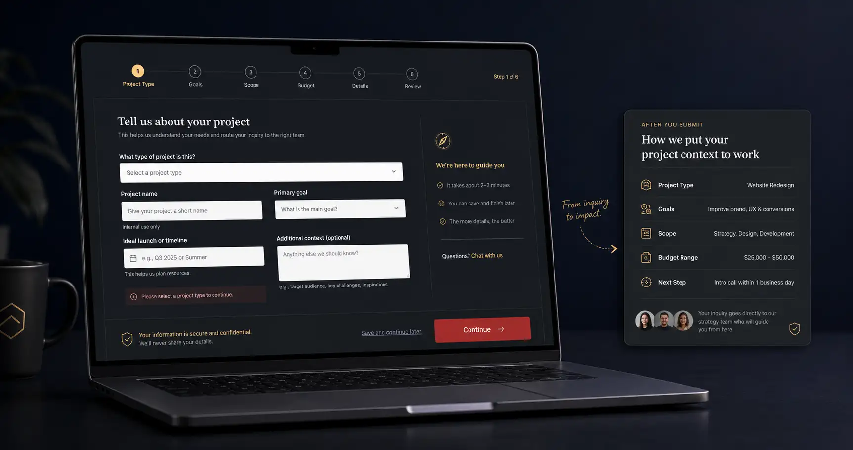 Form UX for project inquiries: how to ask enough without asking too much article visual