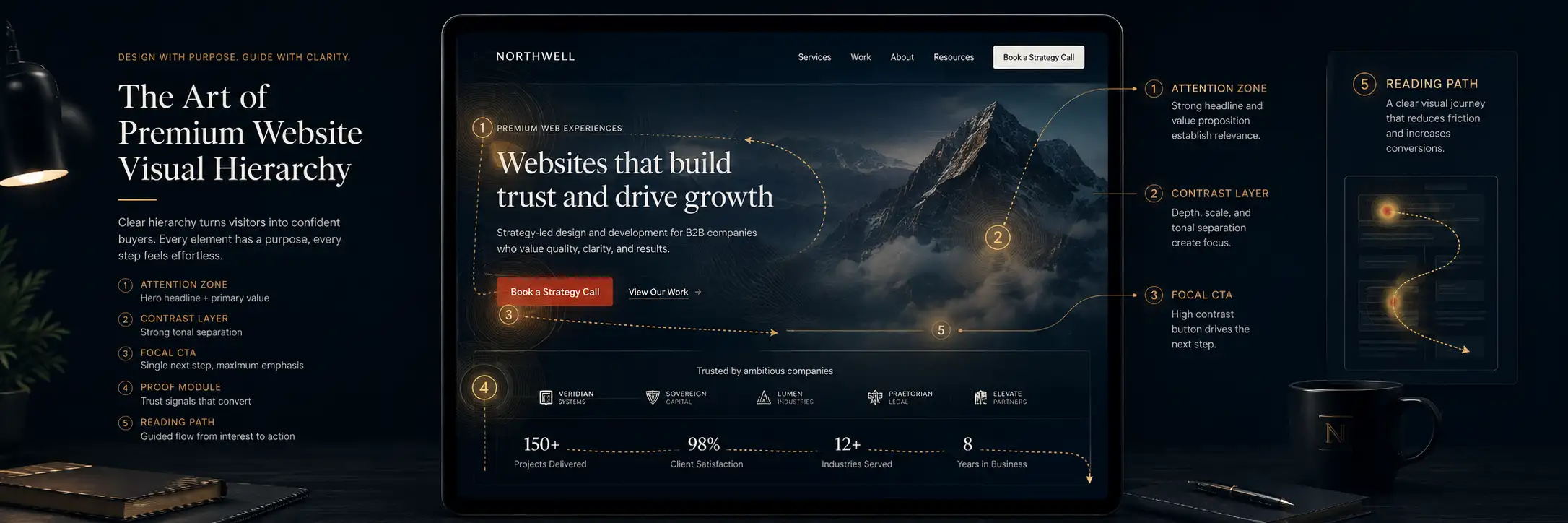 Premium website visual hierarchy: how to make buyers know where to look article visual