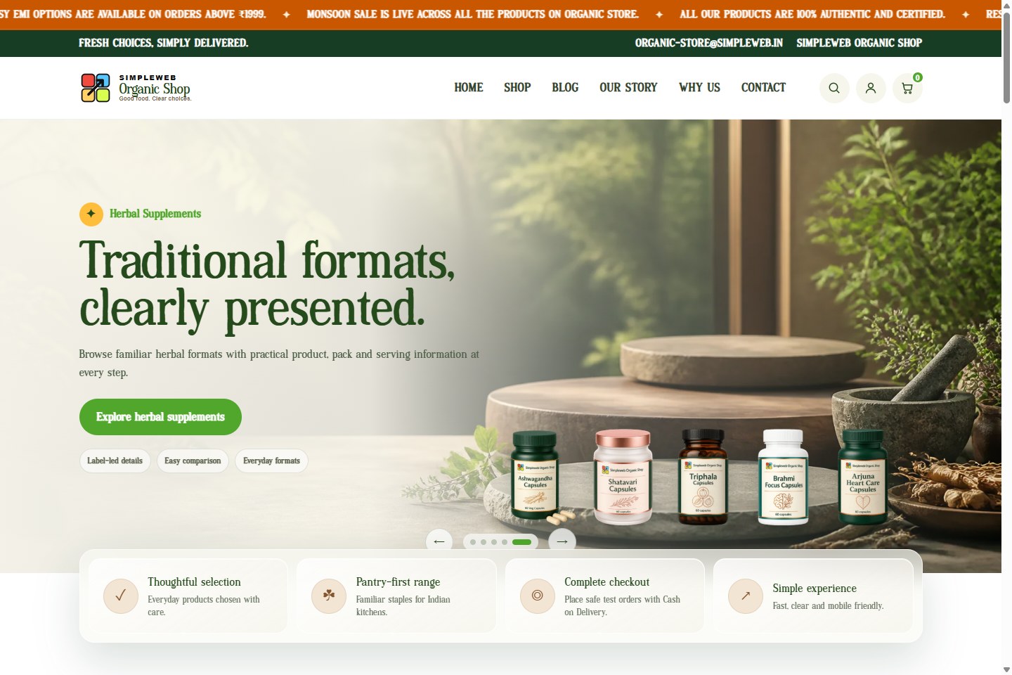 Organic Shop Demo website thumbnail