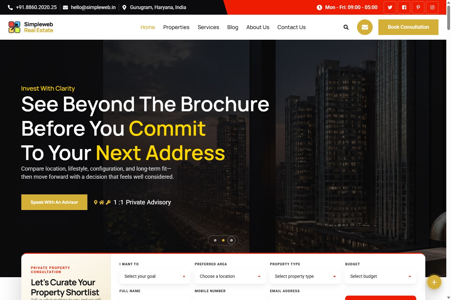 Real Estate Website website thumbnail